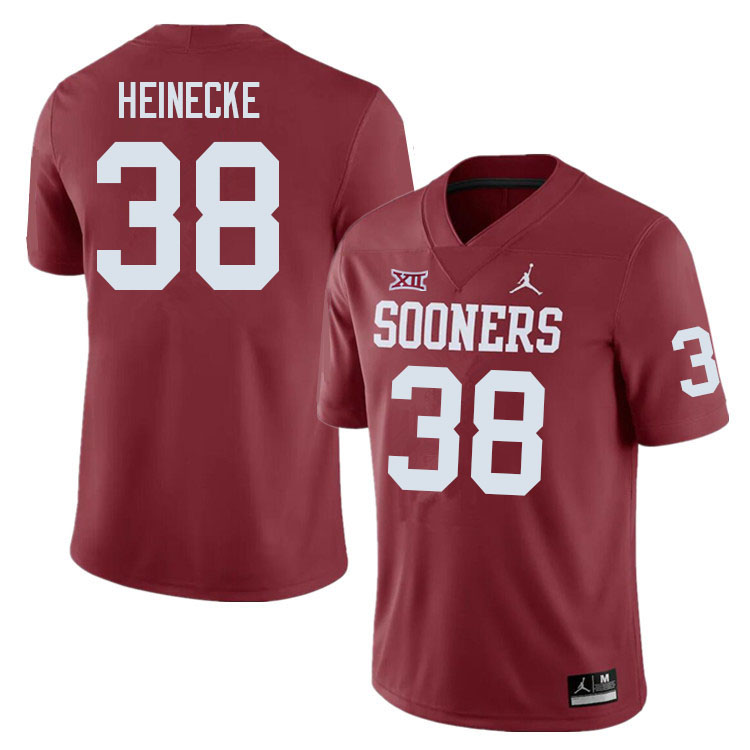Oklahoma Sooners #38 Owen Heinecke College Football Jerseys Sale-Crimson